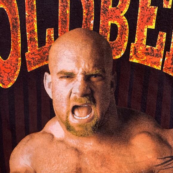 UNIQUE SOUGHT AFTER ONE HIT BANGER TEE - Wrestler GOLDBERG WHO’S NEXT— LARGE NEW - Picture 3 of 9